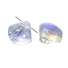 ❤ 20 X Glass Shell Beads Clear Ab Ocean Charm/pendant 10mm Make Jewellery Uk ❤