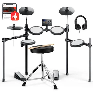 🥁Donner DED-70 Upgrade Electric Drum Set 4 Quiet Mesh Pads 150 Sounds +Lesson - Picture 1 of 12