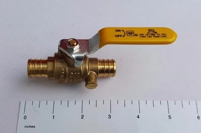 1 Pc. XFITTING 3/4" Pex Ball Valve with Drain, Pex B, Lead Free, 24-3-7=1