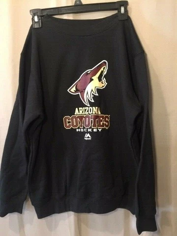 Arizona Coyotes NHL Majestic Fleece Boys Sweatshirt Black, nwt Youth Size L Cover