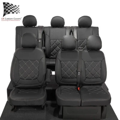 FUNDAS DE ASIENTO DELANTERAS Y TRASERAS RENAULT TRAFIC DOBLE CABINA CUERO SINTÉTICO (2024 ENCENDIDO) 1027 1028 Foto 1 de 4