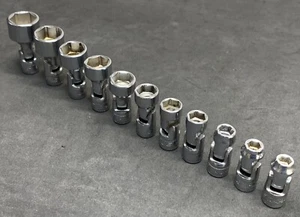 NICE! Snap-on 11pc Metric 1/4” Dr 6pt Swivel Socket Set Universal MM Sockets - Picture 1 of 7
