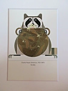 Charley Harper, American Artist POT BELLY Calendar Print 8" X 10" White Mat - Picture 1 of 2