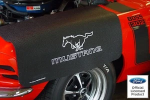 Black Fender Gripper Protective Cover Cushion w/ Running Pony For Ford Mustang - Picture 1 of 2