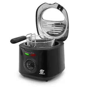 SUPERLEX 2Liter Mini Friteuse mit öl Elektrische Fritteuse Fritöse 1300W - Bild 1 von 13
