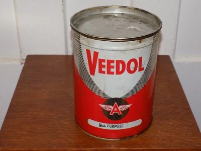 Vintage Veedol Flying A Five Pound Empty Oil & Grease Can - Image 1 of 4