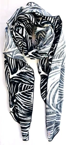 Jams World Pareo , Sarong , Large Scarf Wrap , Beach Cove Up Black & White C-47 - Picture 1 of 7