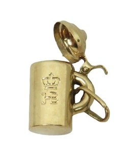 Charm Tankard Hofbrauhaus Germania Birra Stein Oro Giallo 14k - Foto 1 di 4