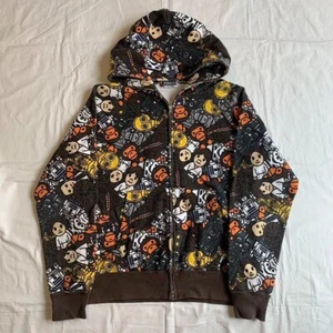 A BATHING APE x STAR WARS MILO all over pattern ALL FULL ZIP HOODIE Used Rare - Picture 1 of 8