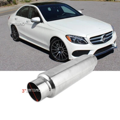 3.0" Inlet & Outlet Mufflers Exhaust Resonator 16"Long For Mercedes-Benz C63 AMG - Image 1 of 4