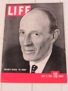 Life Magazine July 17, 1939 England's Halifax: "Be Tough" - Imagen 1 de 7