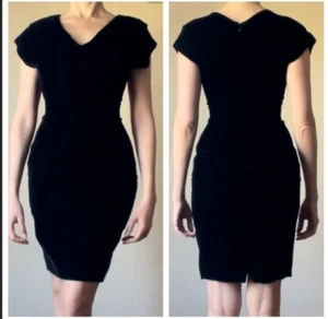 Vintage Soma Samt Bodycon Plissee Kleid USA Whimsigoth Witchy Größe 4 passt 1/2 - Bild 1 von 10