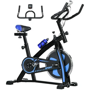 SPORTNOW Indoor Exercise Bike Stationary Bike for Home Gym Workout, Blue - Picture 1 of 11