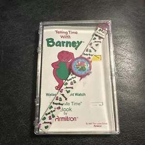 Telling Time with Barney Watch & Teach Me Book by Armitron 1993 Vintage Watch - Picture 1 of 5
