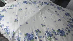Vintage LUTHER TRAVIS Leinen TISCHDECKE Lila Blumen, Oval, 56"x80" - Bild 1 von 8