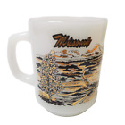 Anchor Hocking Missouri The Ozarks Milk White Coffee Tea Mug Gold Black Design