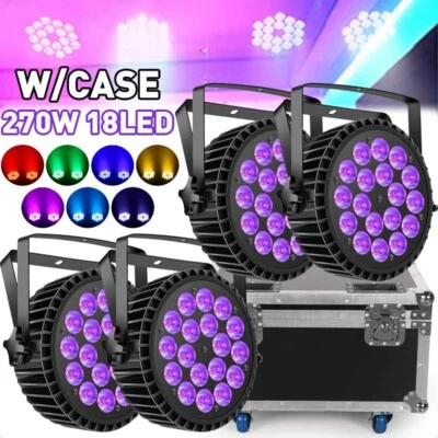 270W 18 LED Par Luz DMX Iluminación de Escenario RGBW DJ Disco Show Fiesta Luces con Estuche Foto 1 de 4