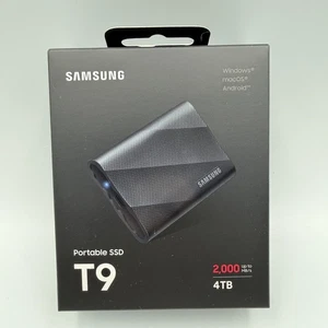 Samsung T9 Portable SSD 4TB bis zu 2.000MB/s USB 3.2 MU-PG4T0B BRANDNEU VERSIEGELT - Bild 1 von 13