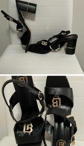 LAURA BIAGIOTTI Sandalias de charol NEGRAS de ITALIA! - Imagen 1 de 1