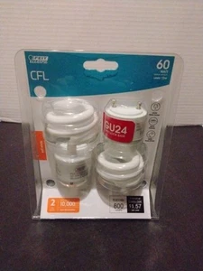 (2-Pk) Feit Electric Spiral Non-Dimmable CFL Compact Bulb Soft White 60W - Picture 1 of 3