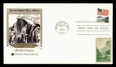 DR WHO 1988 FDC YOSEMITE NATIONAL PARK FLAG COIL FARNAM CACHET COMBO M47023 - Image 1 of 2