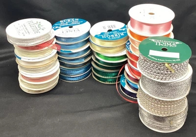 Fita vintage Yuletide, carretel ou fita, cumeeira de jardim, acabamentos preciosos Qtd. 36 - Imagem 1 de 4