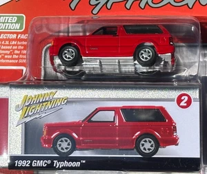 JOHNNY LIGHTNING WHITE LIGHTNING CHASE STORAGE TIN PRO CLTR 1992 GMC TYPHOON MOC - Picture 1 of 12