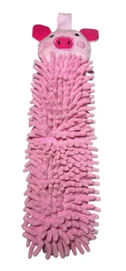 Norwex Pet to Dry Child's Chenille Microfiber Hand Towel Soft Pink Pig Hanging - Picture 1 of 3
