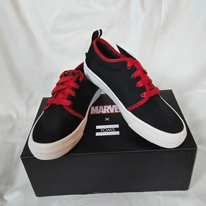 Marvel x Toms Carlito Miles Morales schwarz rot Spiderman Nylon Sneakers neu im Karton 4Y - Bild 1 von 12