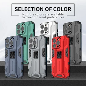 For iPhone 11 Pro 12 Mini 13 Pro Max 14 15 Plus Stand Armor Hybrid Phone Case - Picture 1 of 27