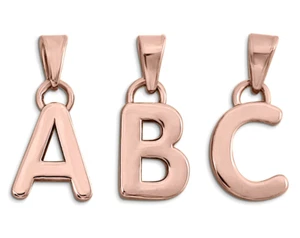 Real 18K Rose Gold Letter Pendant for Women – Personalized Gold Initial Charm - Picture 1 of 10