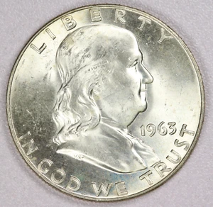 1963-D Franklin Silber Half Dollar 50C-BU - Bild 1 von 2