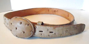 Full Quill Ostrich Western Cowboy Belt and Buckle Rodeo Bravo size 26 Sand - Picture 1 of 5