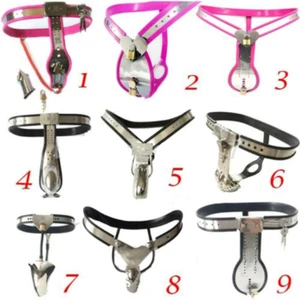 Male Stainless Steel Chastity Belt Chastity Cage Device Full Adjustable BDSM - Picture 1 of 41