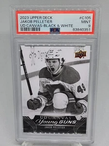 PSA 9 2023-24 Upper Deck S1 Jakob Pelletier Young Guns Black Canvas RC #C105 - Picture 1 of 2