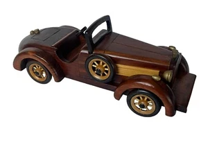 Altes Modell Holzauto Handarbeit Oldtimer Cabrio Auto Sammlerstück Oldtimer - Bild 1 von 17