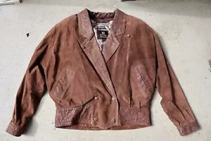 Vtg Byrnes And Baker Women’s Leather Suede Brown Thinsulate Jacket Size Small - Picture 1 of 9