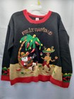 Holiday Time Feliz Navidad Ugly Christmas Sweater Santa And Reindeer Peppers