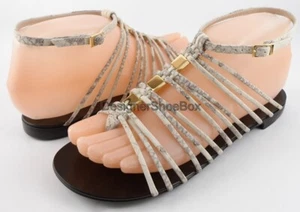645 $ Giuseppe Zanotti E20317 beige Leder Nieten Designer Sandale 5,5 EUR 35,5 - Bild 1 von 4