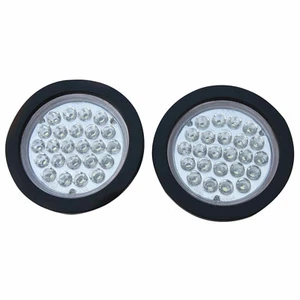 Runde 4" klare LED Blinker Blinkleuchte Traktor Anhänger mit Gummiring 12V - Bild 1 von 9