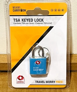 Padlock Keyed Luggage Lock TSA Approved Miami CarryOn Light Blue NEW - Picture 1 of 4