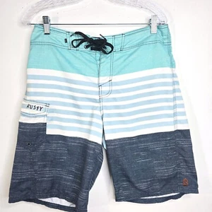 RUSTY Board Shorts/Swim Trunk Men's 31 Drawstring Waist Zip Pocket & Mesh Fly - Picture 1 of 7