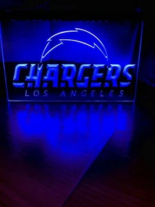 LOS ANGELES CARGERS LED NEÓN LETRERO DE LUZ AZUL 8x12 - Imagen 1 de 3