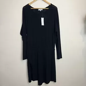 Abito donna Michael Stars Medium Halley increspato avvolgente laterale maglia tahoe nero - Foto 1 di 9