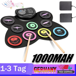 Roll-Up Drum Set Elektronisches Drum Kit Kinder Schlagzeug mit Drumsticks 9 Pads - Bild 1 von 18