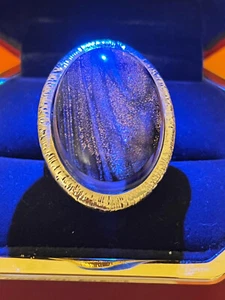 Ariella echter ovaler lila Stein versilberter Ring 8" 219 $ #150 - Bild 1 von 6