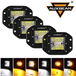 4x AUXBEAM 5" Flush Mount LED Pods Flood Spot Light Bar Backup Reverse Offroads - Picture 1 of 12