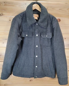 Rare Stussy Coat Jacket Men Medium Gray Viscose Wool Button Down Lined Vintage - Picture 1 of 15