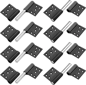 8 Pack Black Lift off Hinge, Flag Detachable Door Hinges Aluminum Alloy, Counter - Picture 1 of 12