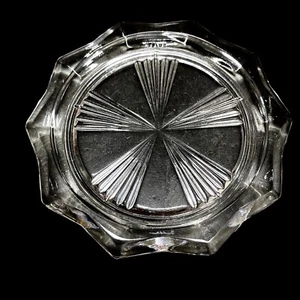 Reims France Coaster 3.5" Clear Glass Pinwheel Windmill Snowflake Starburst Vtg - Picture 1 of 9